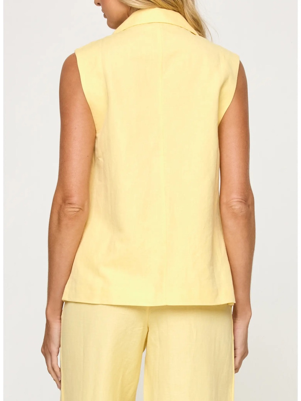 L Space NWT San Marco Cotton Linen Vest Daisy Yellow Large L - Picture 2 of 6